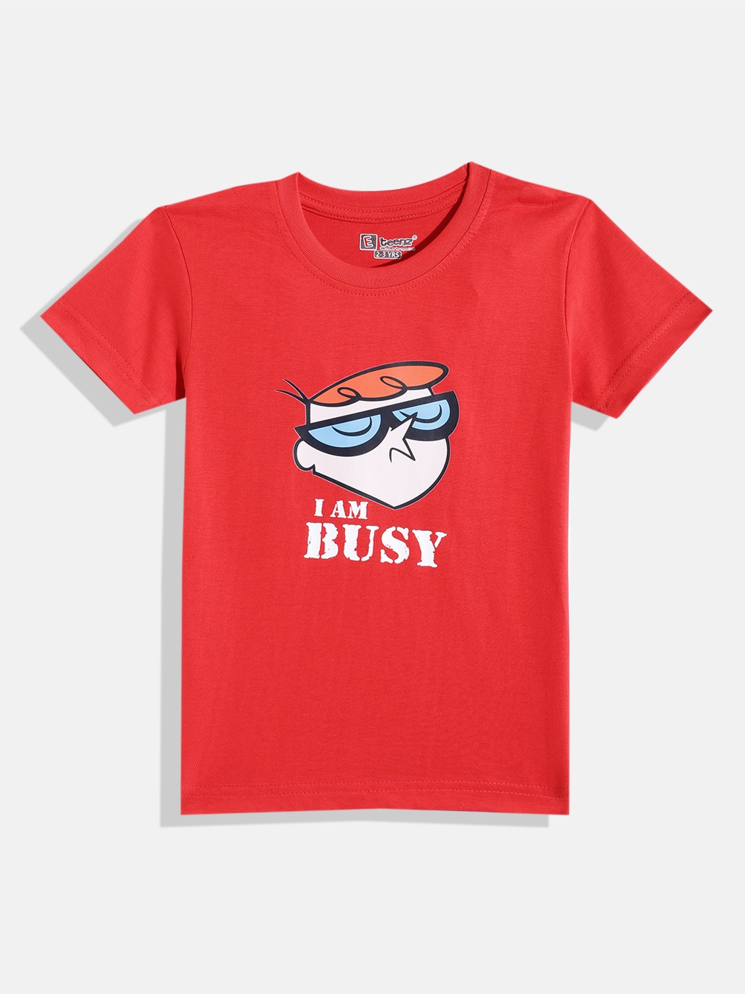 

Eteenz Boys Premium Cotton Dexter Printed T-shirt, Red