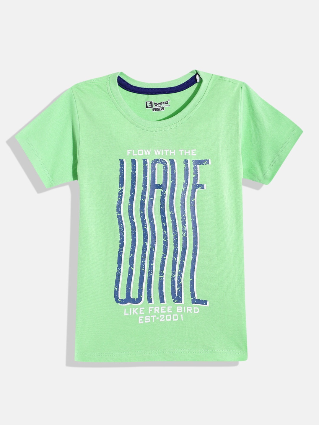 

Eteenz Boys Cotton Typography Printed T-shirt, Green