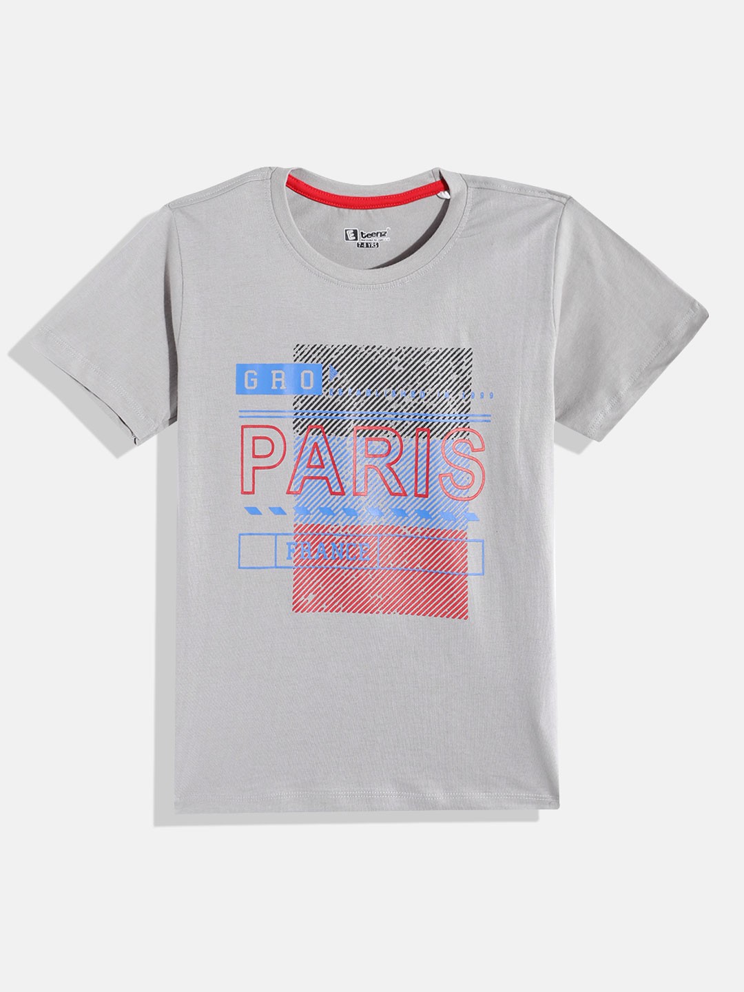 

Eteenz Boys Premium Cotton Abstract & Typography Printed T-shirt, Grey