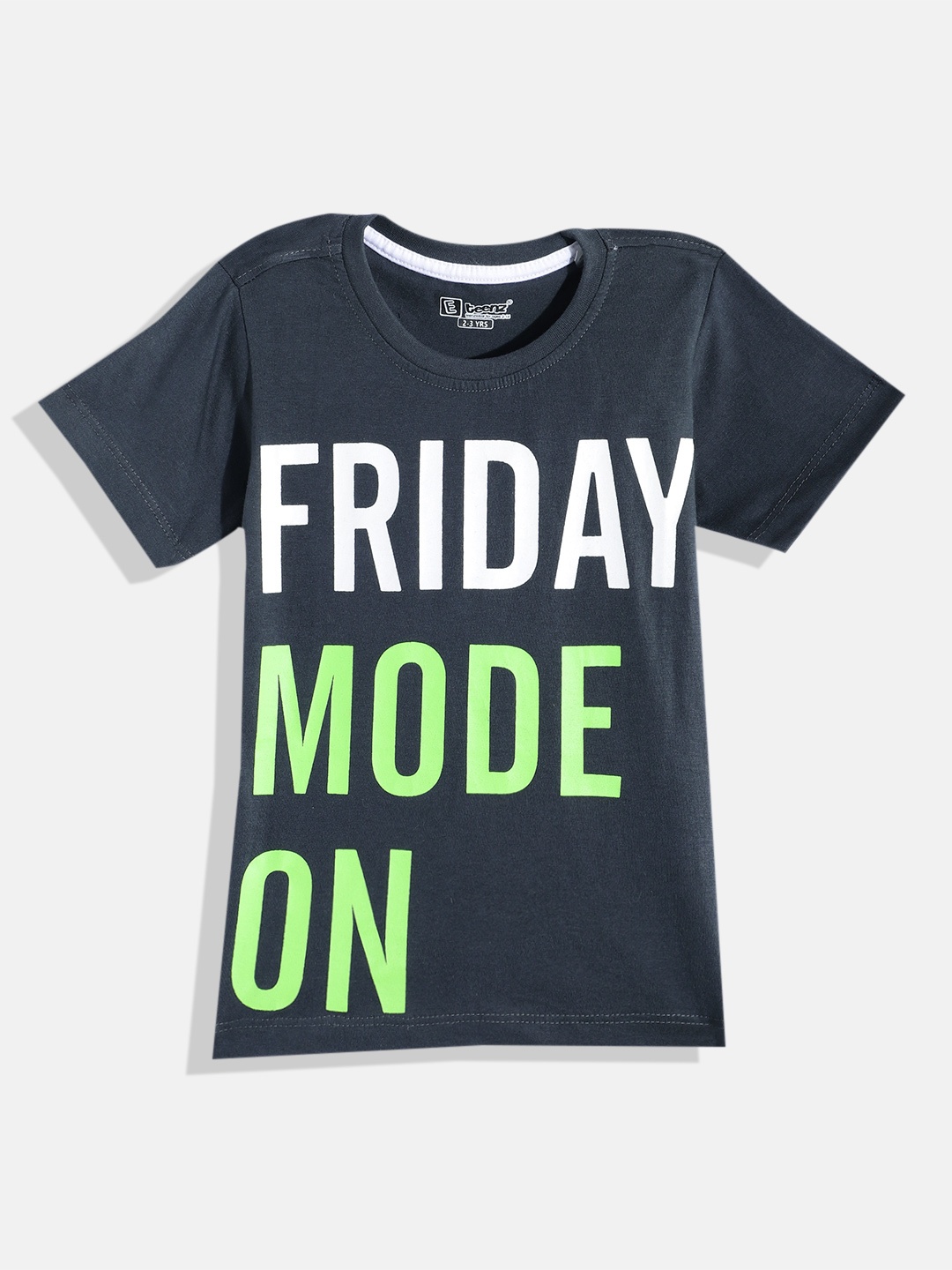 

Eteenz Boys Cotton Typography Printed T-shirt, Grey