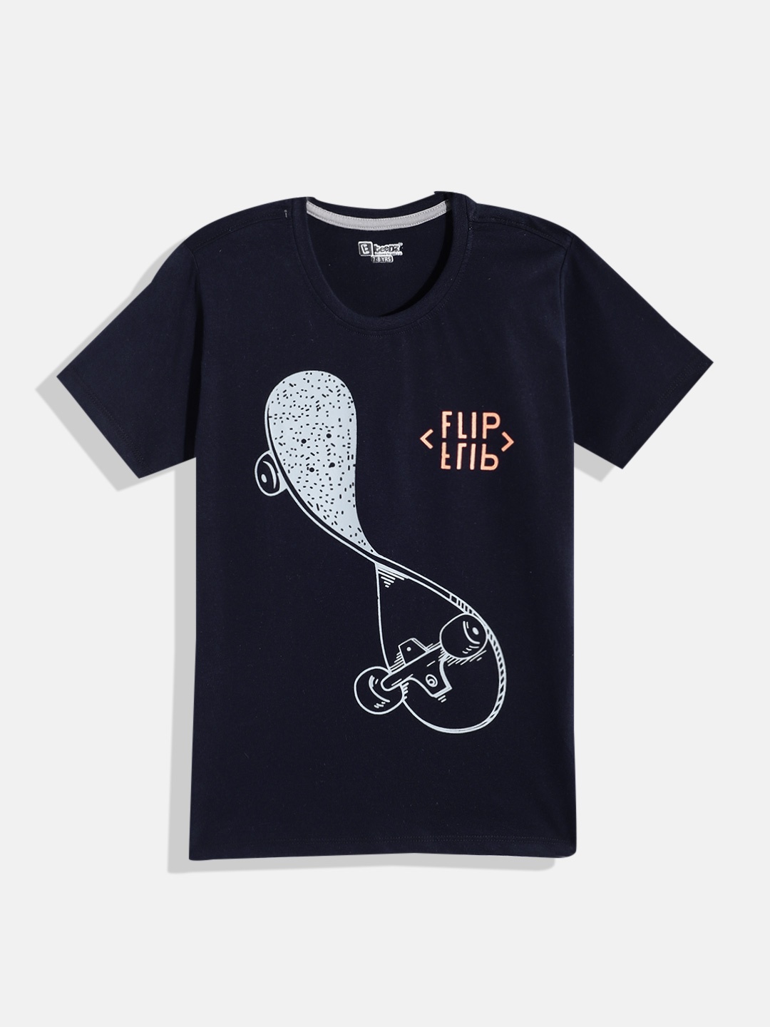 

Eteenz Boys Graphic & Typography Printed Cotton T-shirt, Navy blue