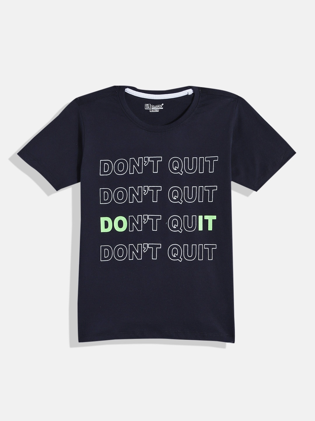 

Eteenz Boys Printed Premium Cotton T-shirt, Navy blue