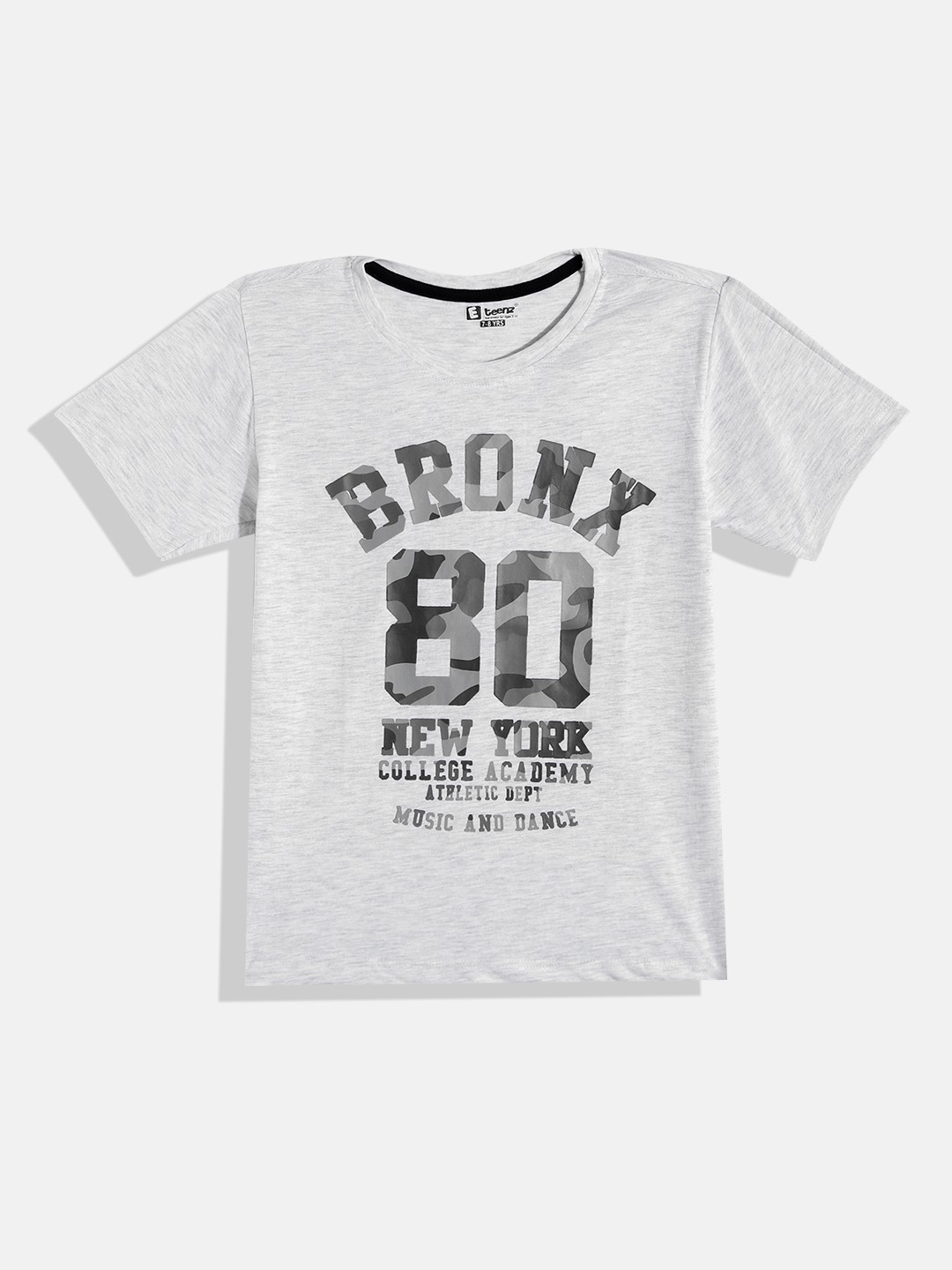 

Eteenz Boys Printed Premium Cotton T-shirt, Grey