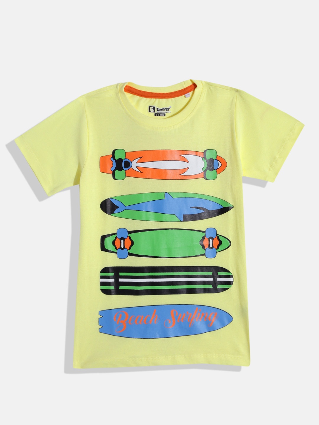 

Eteenz Boys Graphic & Typography Printed Cotton T-shirt, Yellow