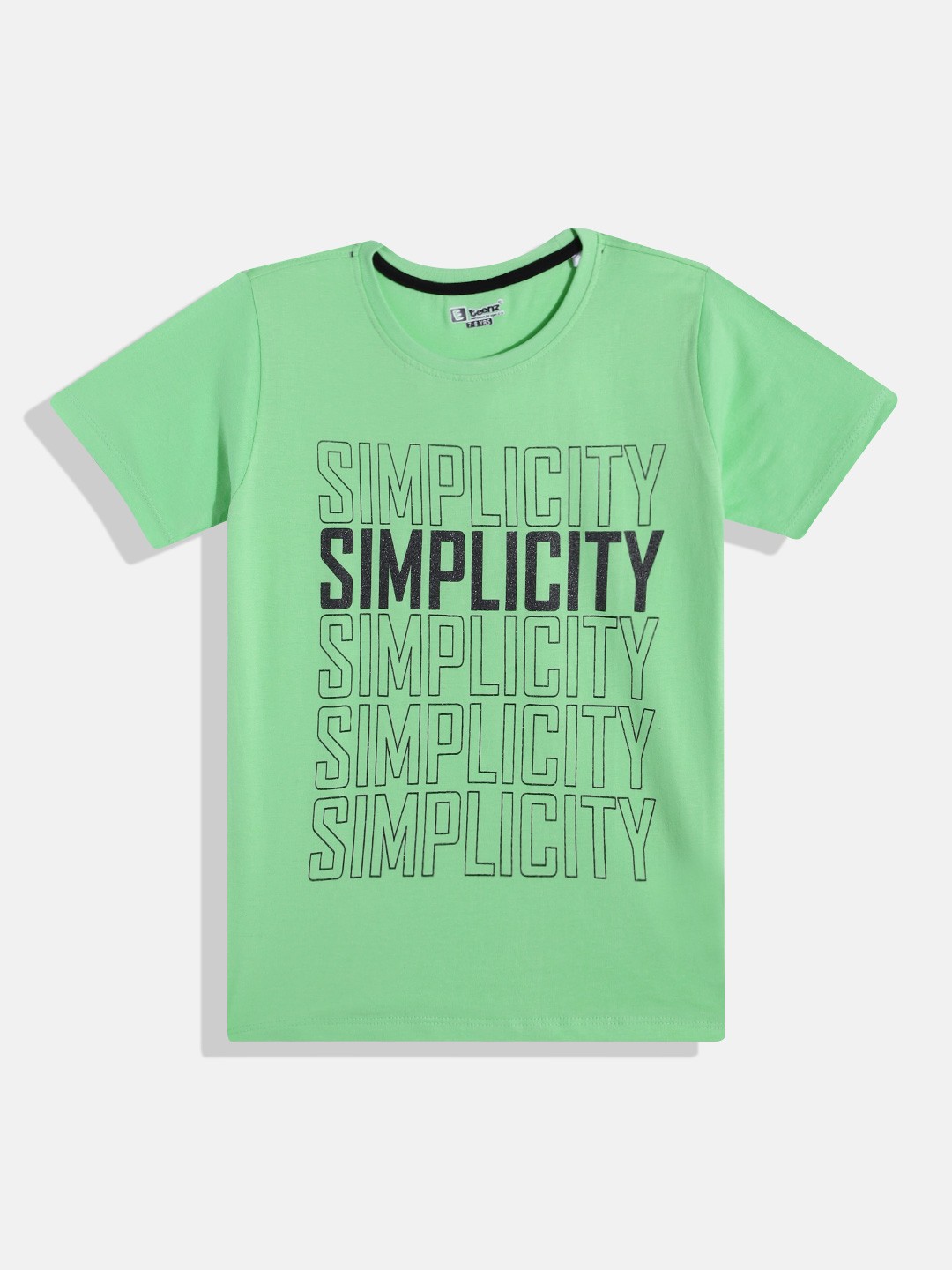 

Eteenz Boys Typography Printed Cotton T-shirt, Green