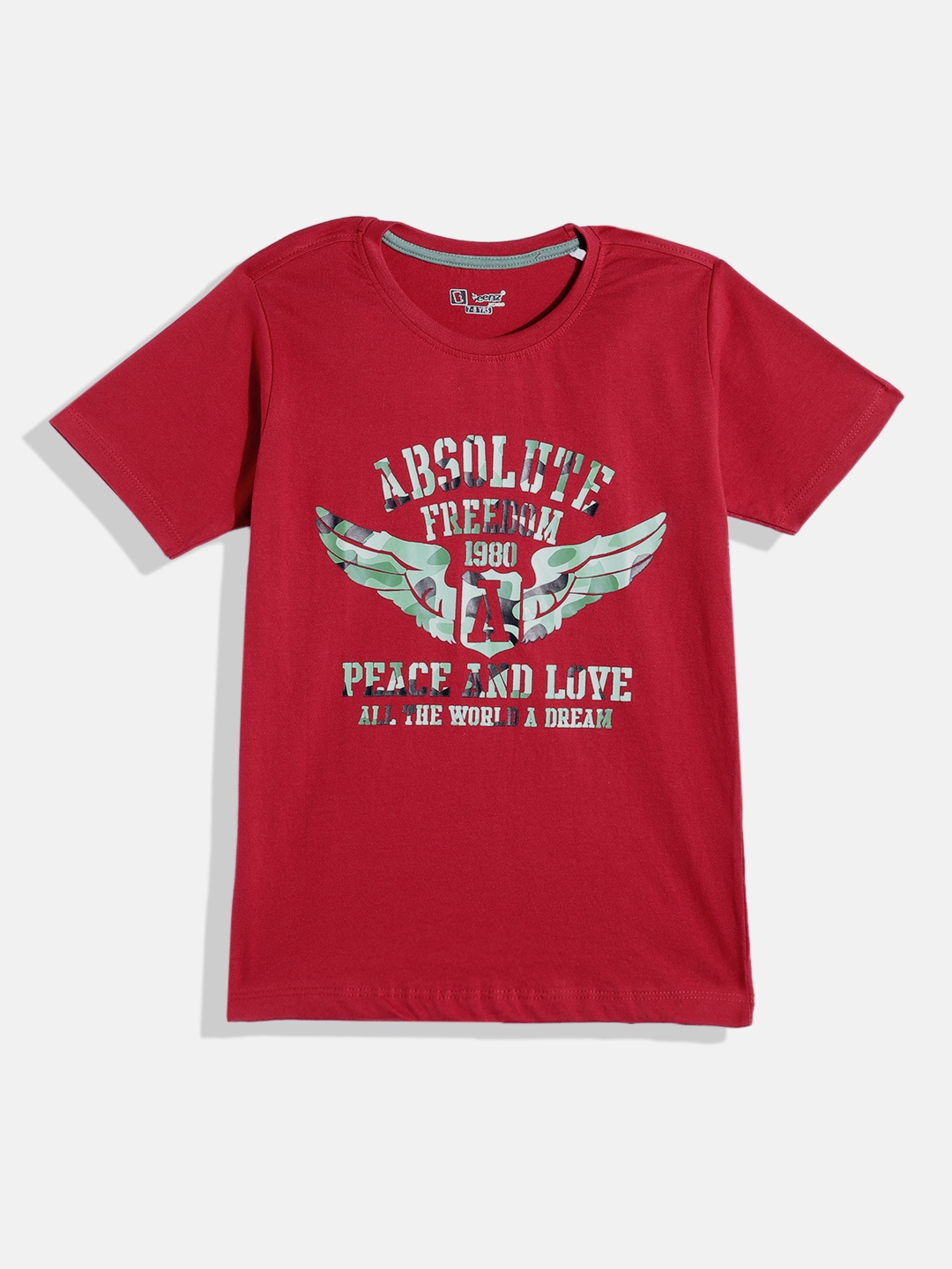 

Eteenz Boys Premium Cotton Typography Printed T-shirt, Maroon