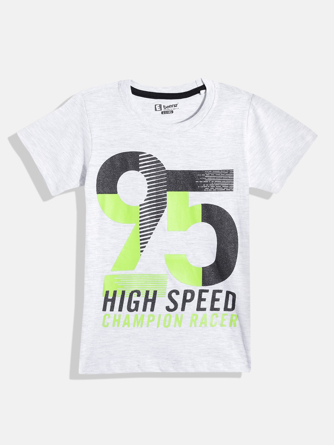 

Eteenz Boys Premium Cotton Typography Printed T-shirt, Grey melange