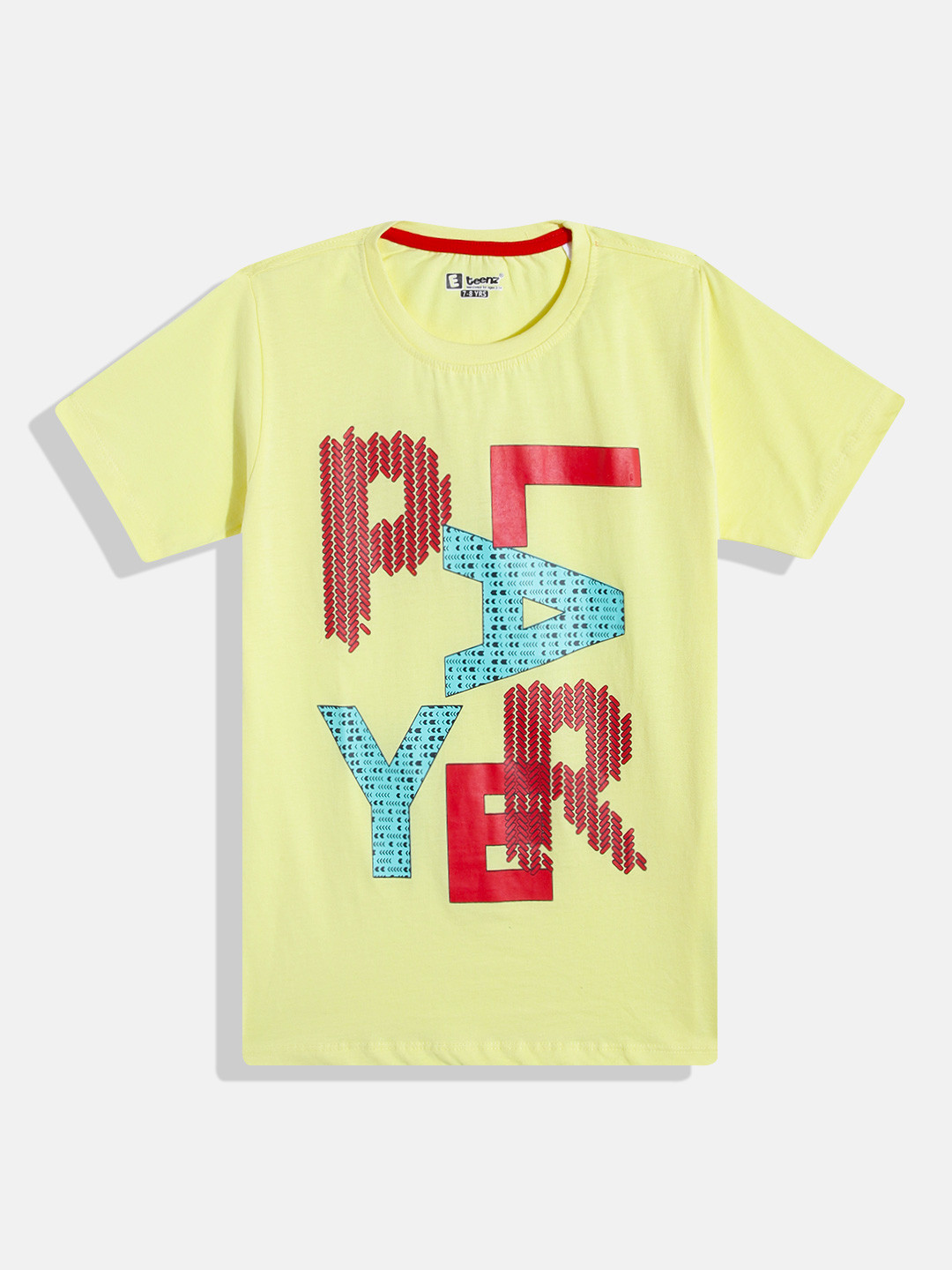 

Eteenz Boys Premium Cotton Typography Printed T-shirt, Yellow