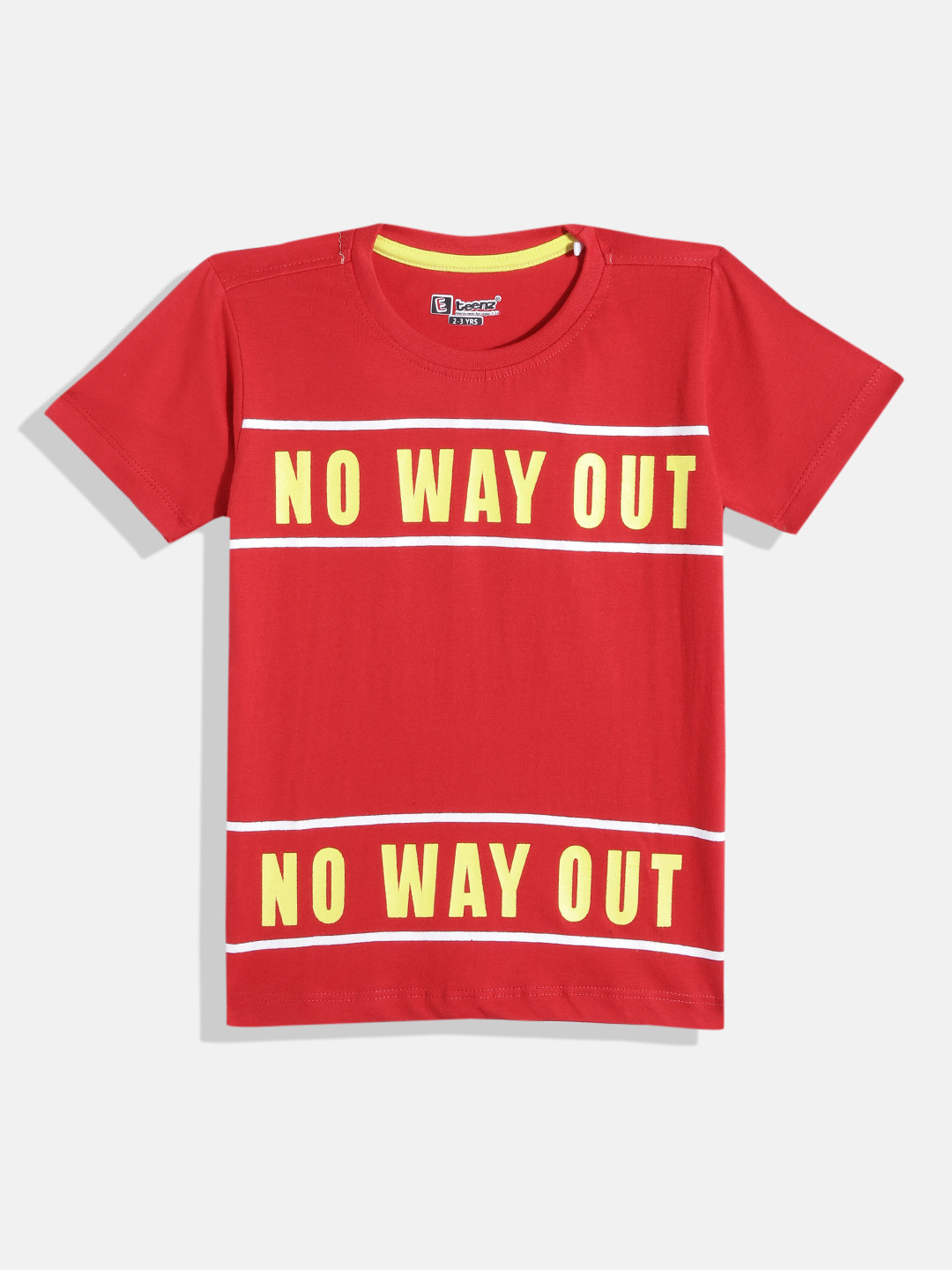 

Eteenz Boys Premium Cotton Typography Printed T-shirt, Red