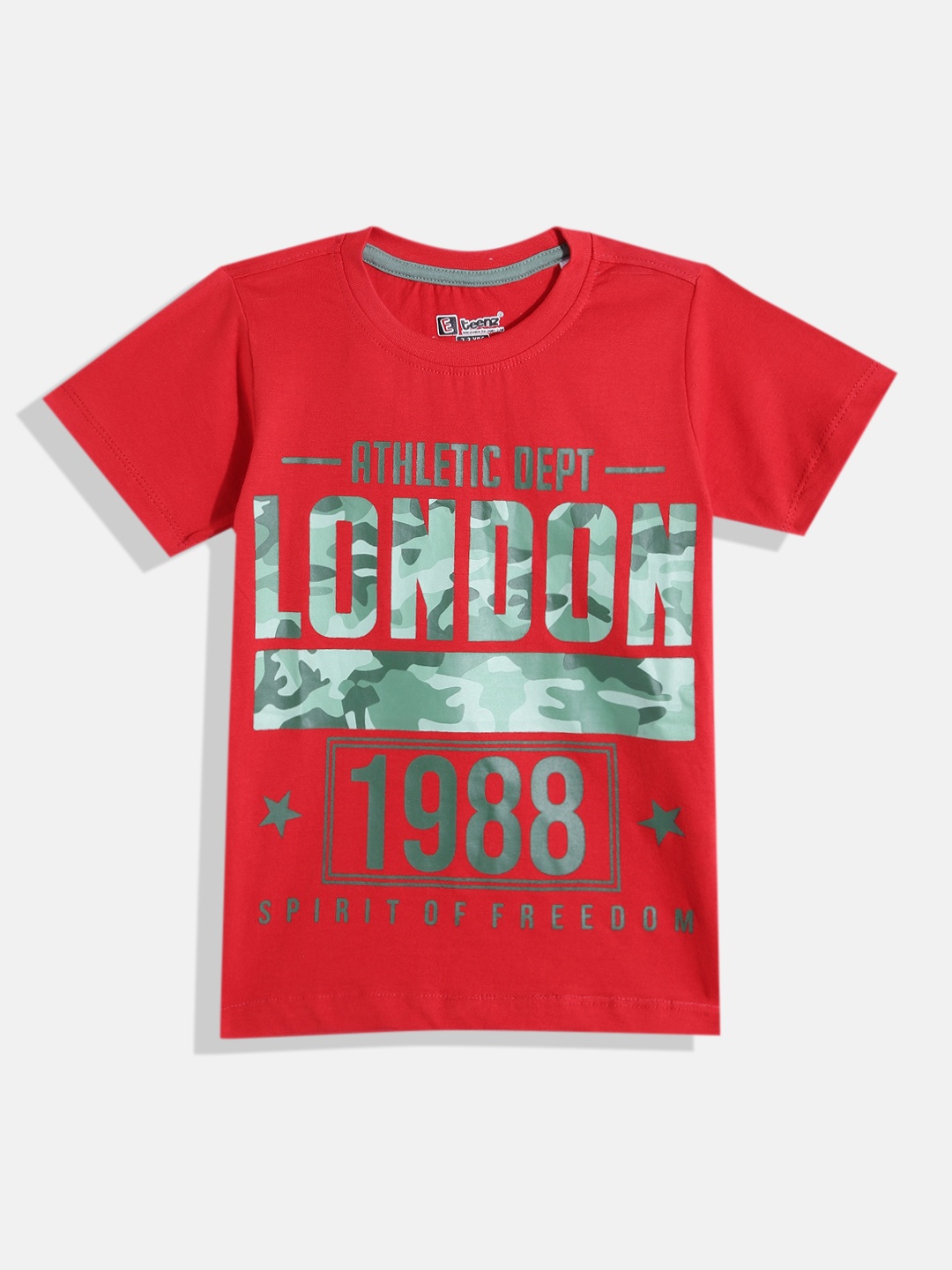 

Eteenz Boys Premium Cotton Typography Printed T-shirt, Red