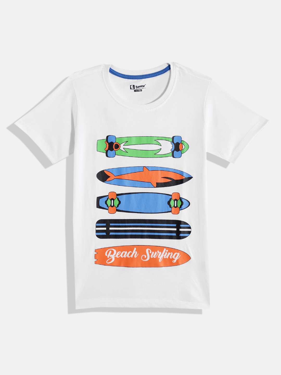 

Eteenz Boys Typography Printed Premium Cotton T-shirt, White