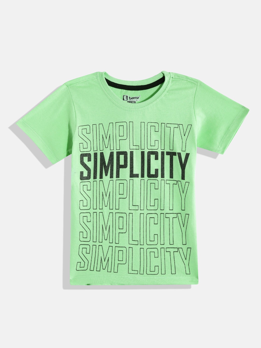 

Eteenz Boys Premium Cotton Typography Printed T-shirt, Green
