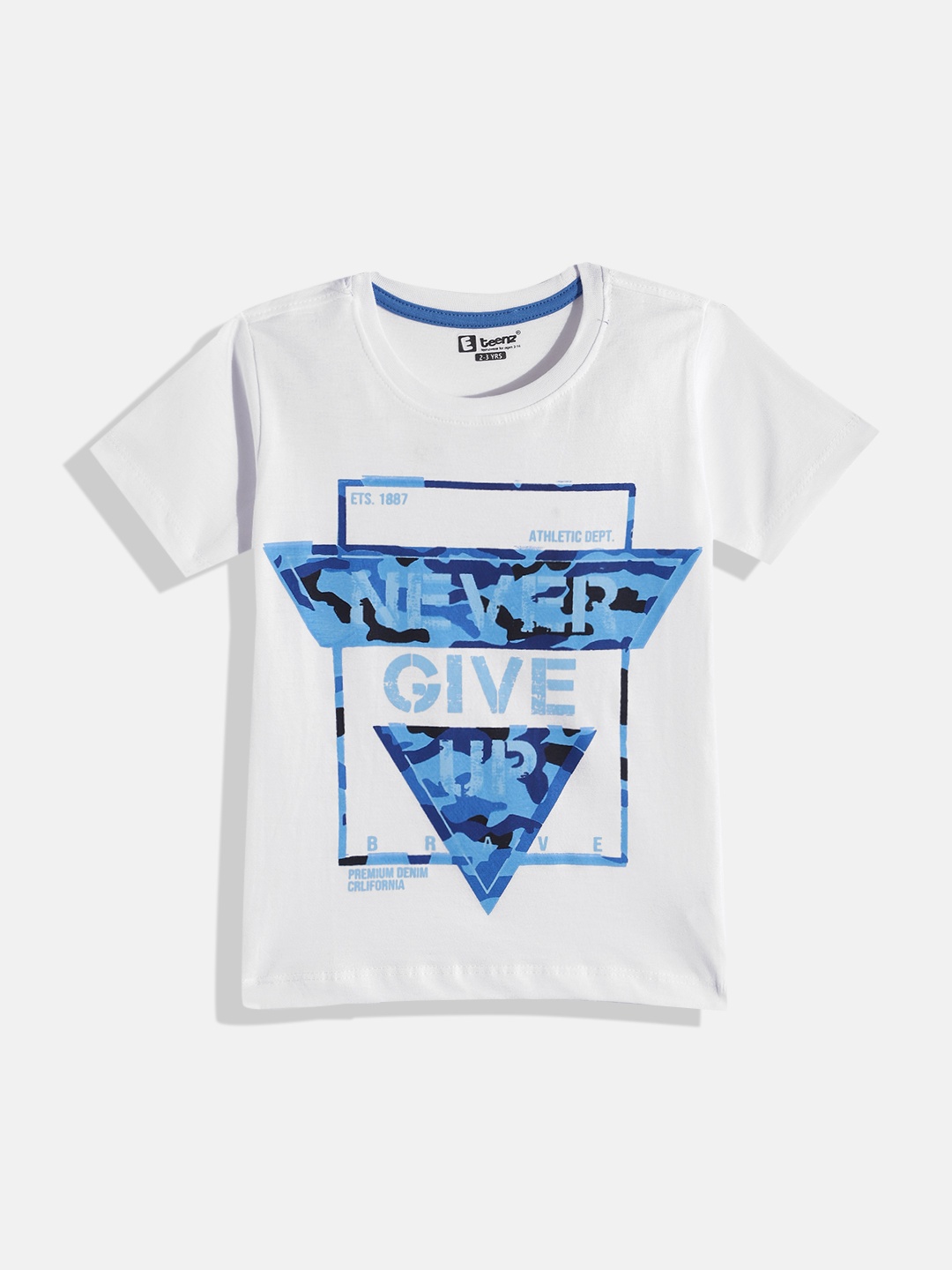 

Eteenz Boys Premium Cotton Typography Printed T-shirt, White