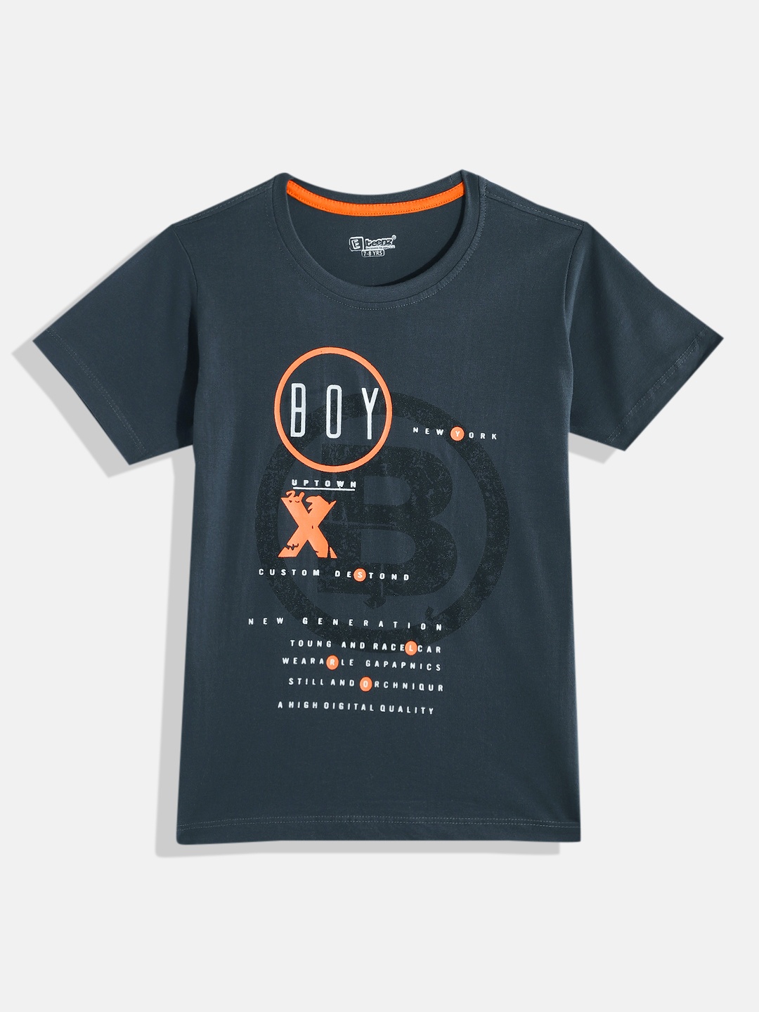 

Eteenz Boys Premium Cotton Typography Printed T-shirt, Blue