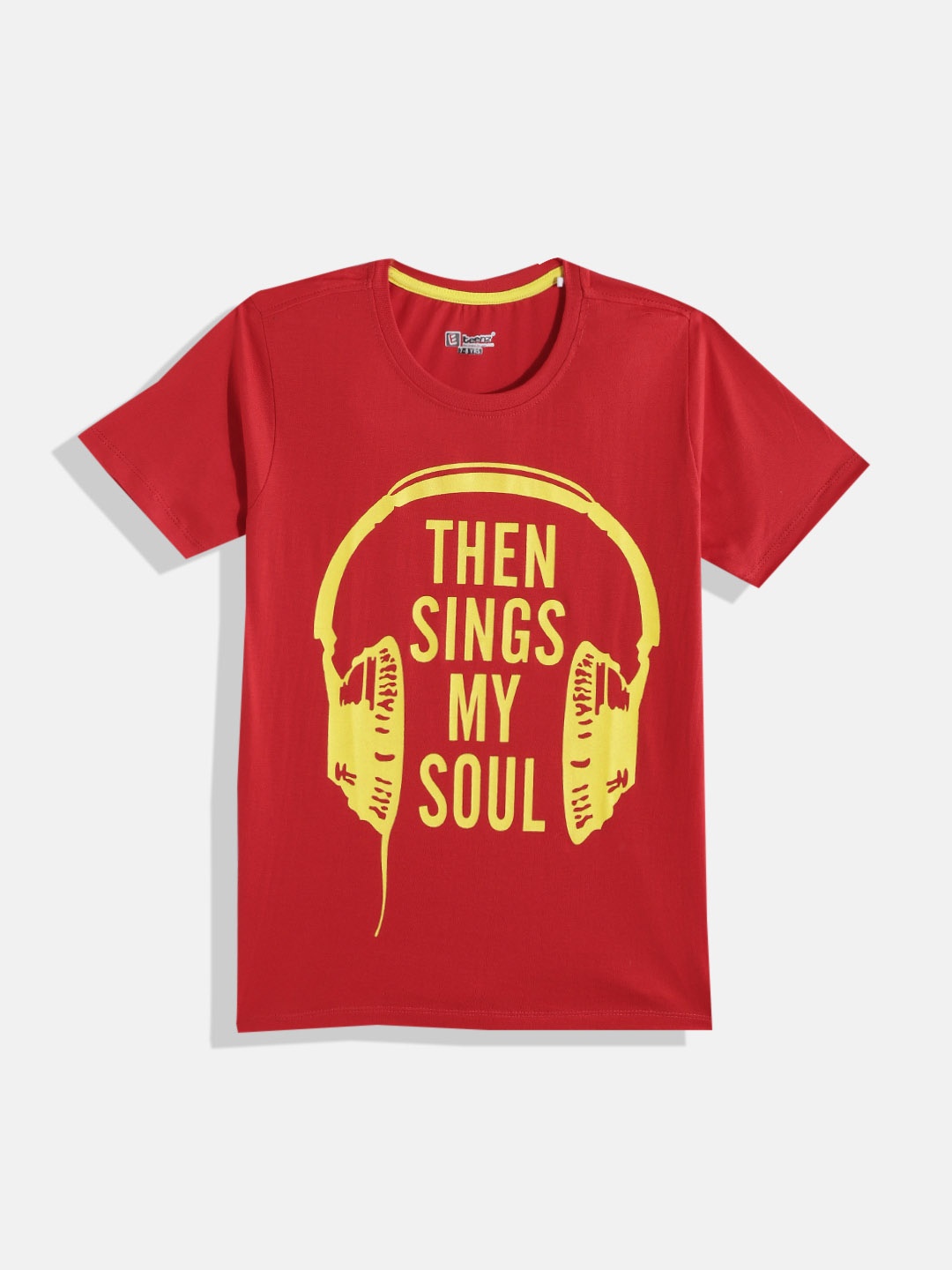 

Eteenz Boys Premium Cotton Typography Printed T-shirt, Red
