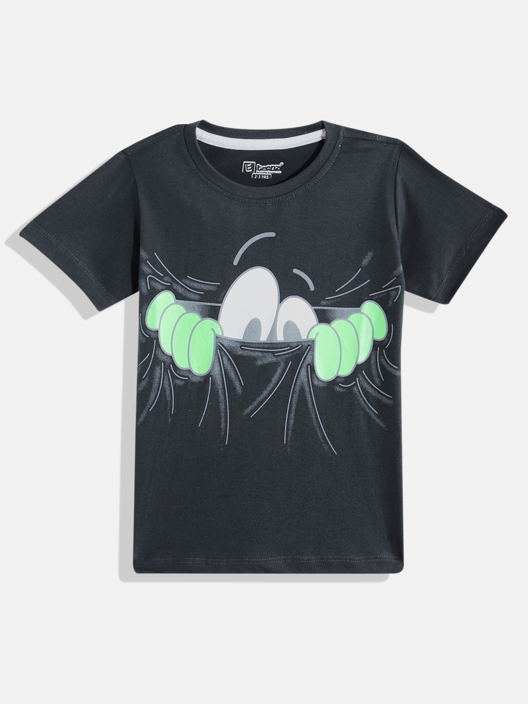 

Eteenz Boys Printed Premium Cotton T-shirt, Charcoal