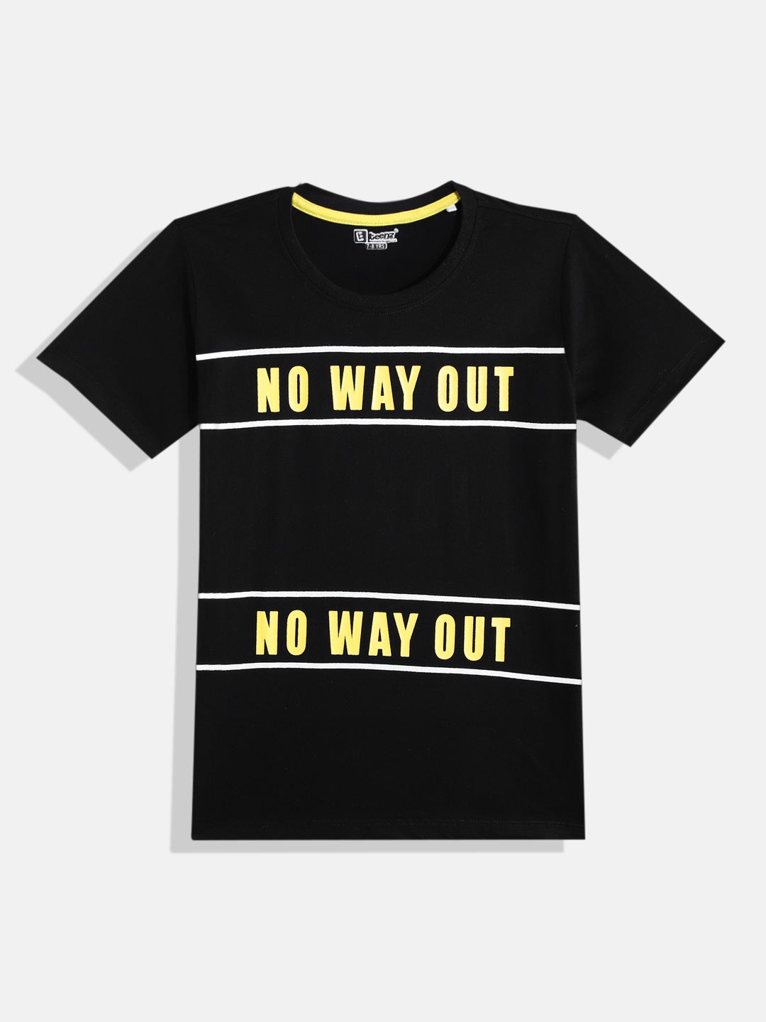 

Eteenz Boys Printed Premium Cotton T-shirt, Black