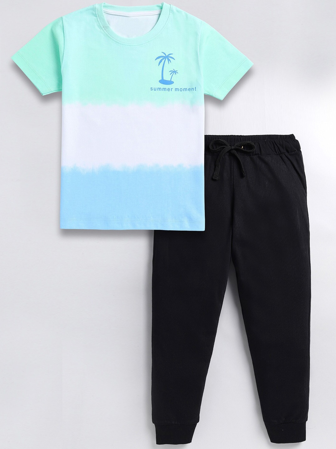 

BAESD Boys Colourblocked T-Shirt With Trousers, Blue