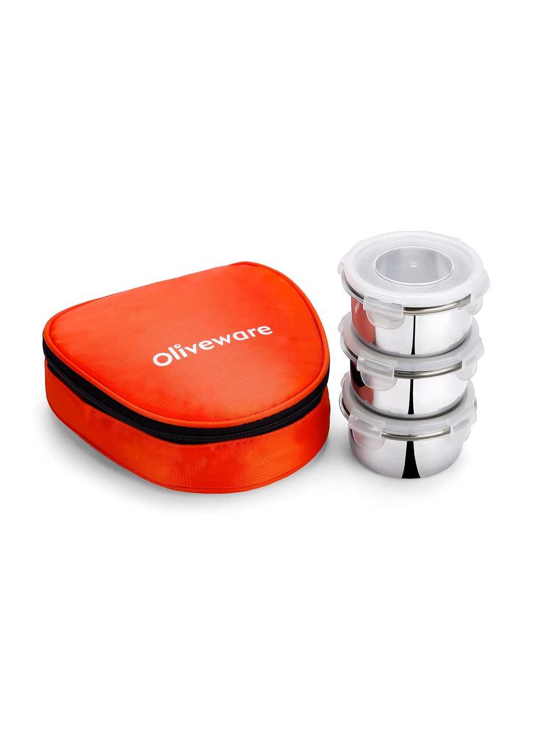 

SOPL-OLIVEWARE Orange-Coloured 3 Pieces Leak Proof Lunch Boxes 250ml Each
