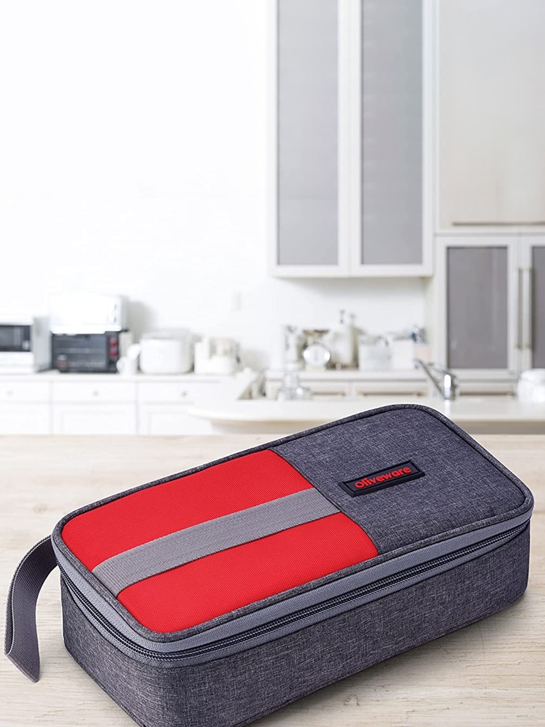 

SOPL-OLIVEWARE Transparent & Red 3 Pieces Leak Proof Lunch Boxes With Lunch Bag
