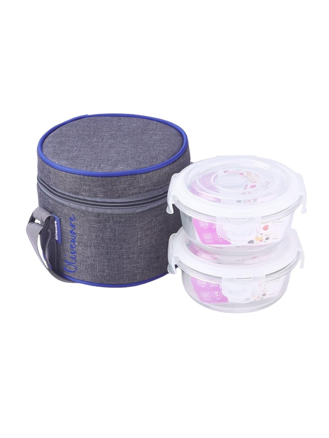

SOPL-OLIVEWARE Transparent & Grey 2-Pcs Freezer Safe Lunch Boxes 400ml Each