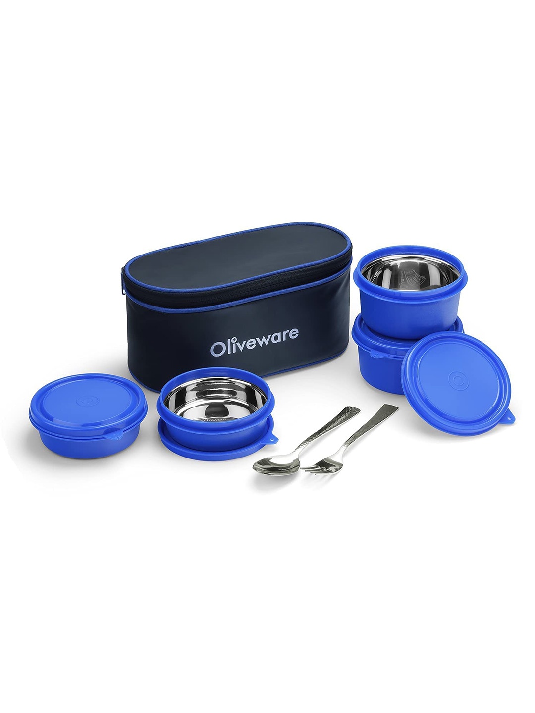 

SOPL-OLIVEWARE Blue 4 Pcs Leak Proof Lunch Boxes With Bag