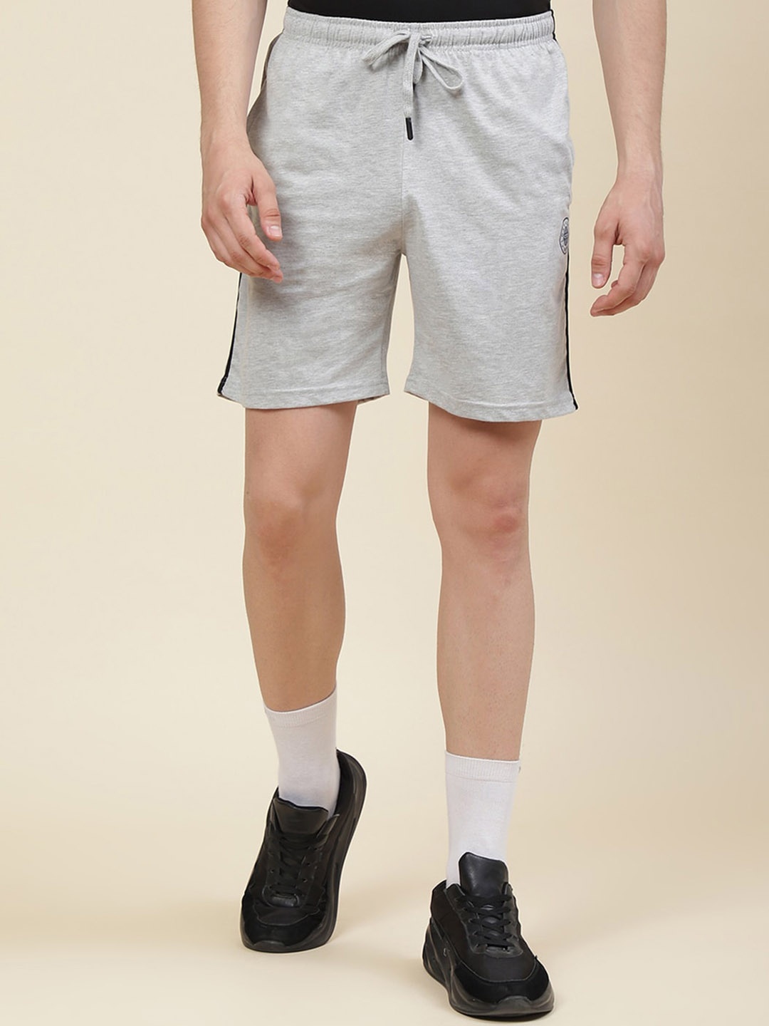 

Cloak & Decker by Monte Carlo Men Solid Cotton Sports Shorts, Grey