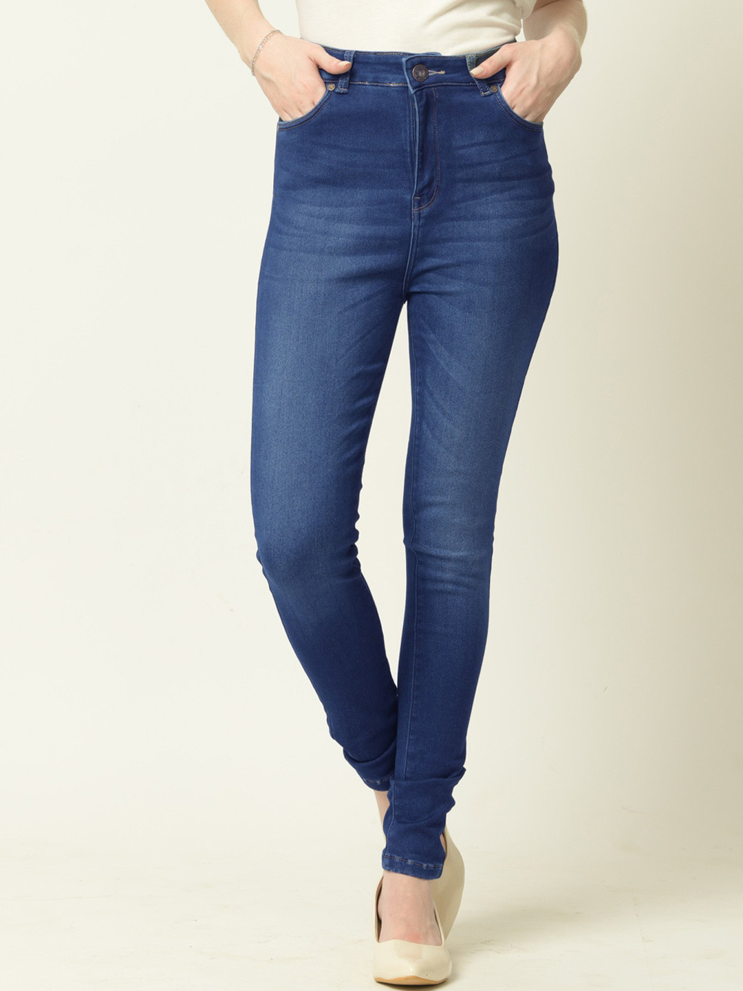 

urSense Women Light Fade Clean Look Stretchable Slim Fit Cropped Jeans, Blue