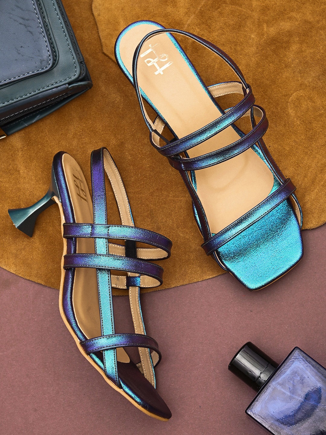 

Hydes N Hues Strappy Kitten Heels, Blue