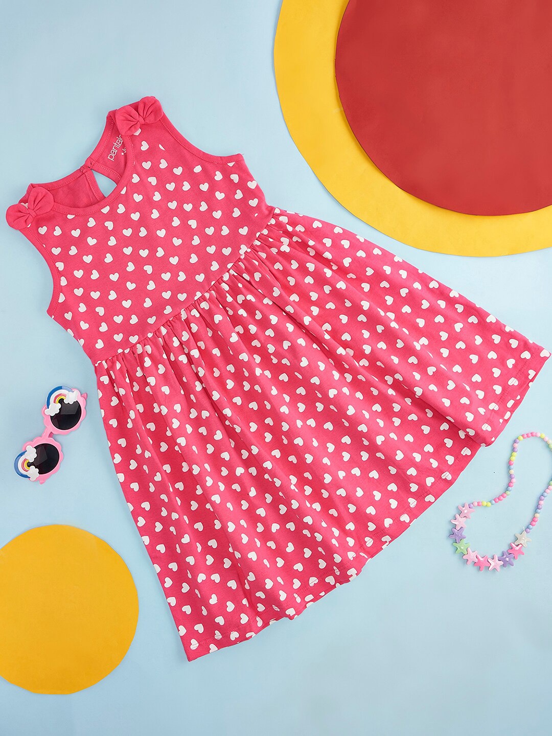

Pantaloons Junior Pink Polka Dot Print Fit & Flare Dress
