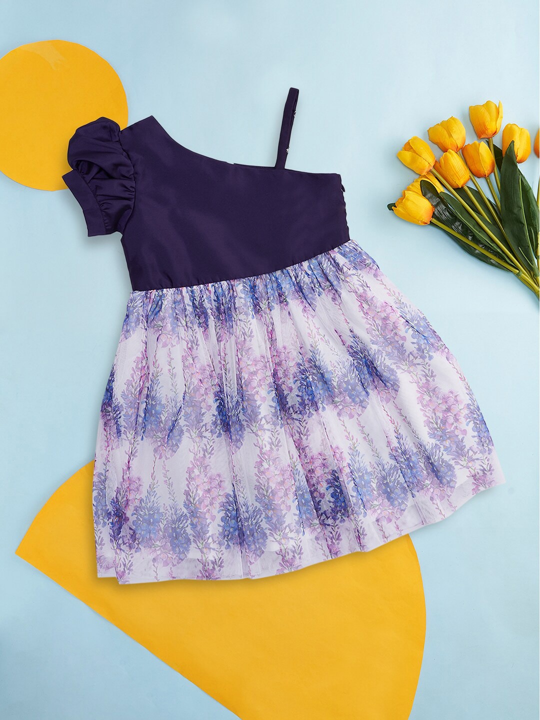 

Pantaloons Junior Multicoloured Tie and Dye Print Fit & Flare Dress, Multi