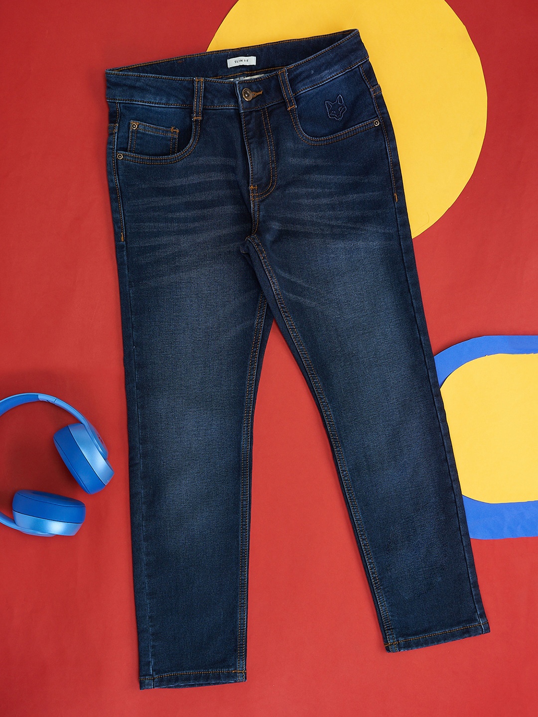 

Pantaloons Junior Boys Light Fade Stretchable Cropped Jeans, Blue