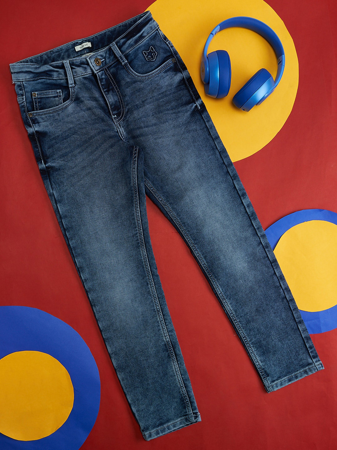 

Pantaloons Junior Boys Heavy Fade Stretchable Cropped Jeans, Blue