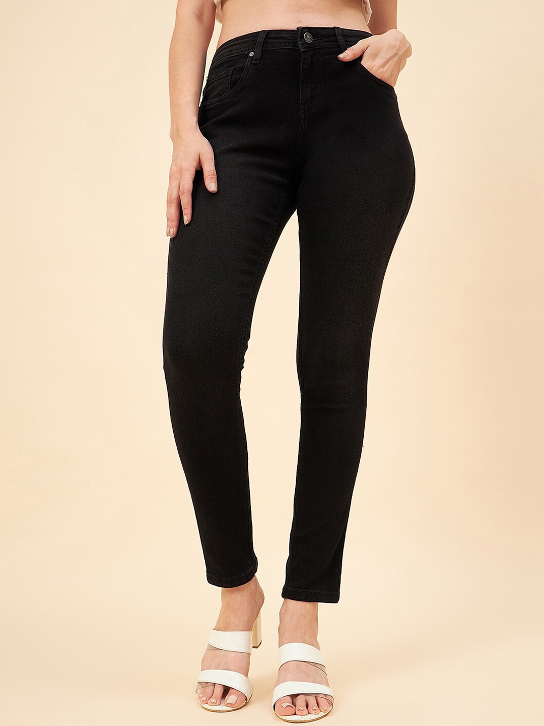 

High Star Women Slim Fit Stretchable Jeans, Black