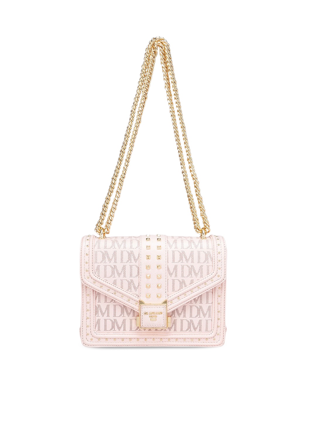 

Da Milano Printed Leather Structured Sling Bag, Pink