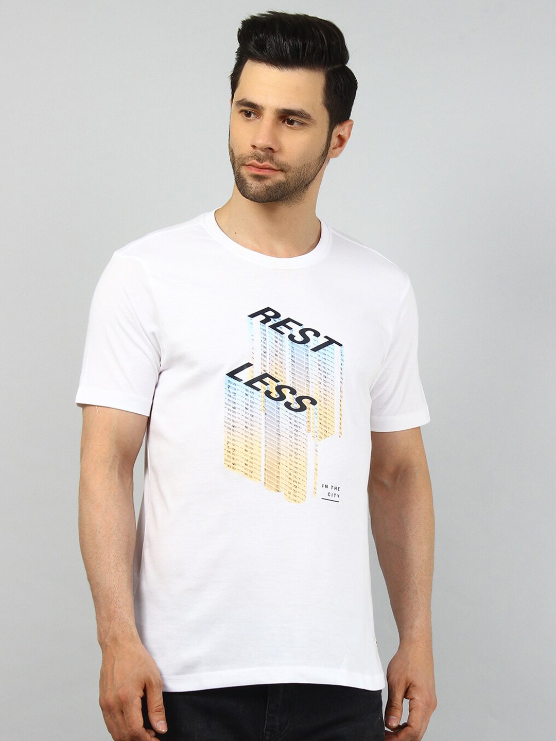 

TIM PARIS Typography Printed T-shirt, White