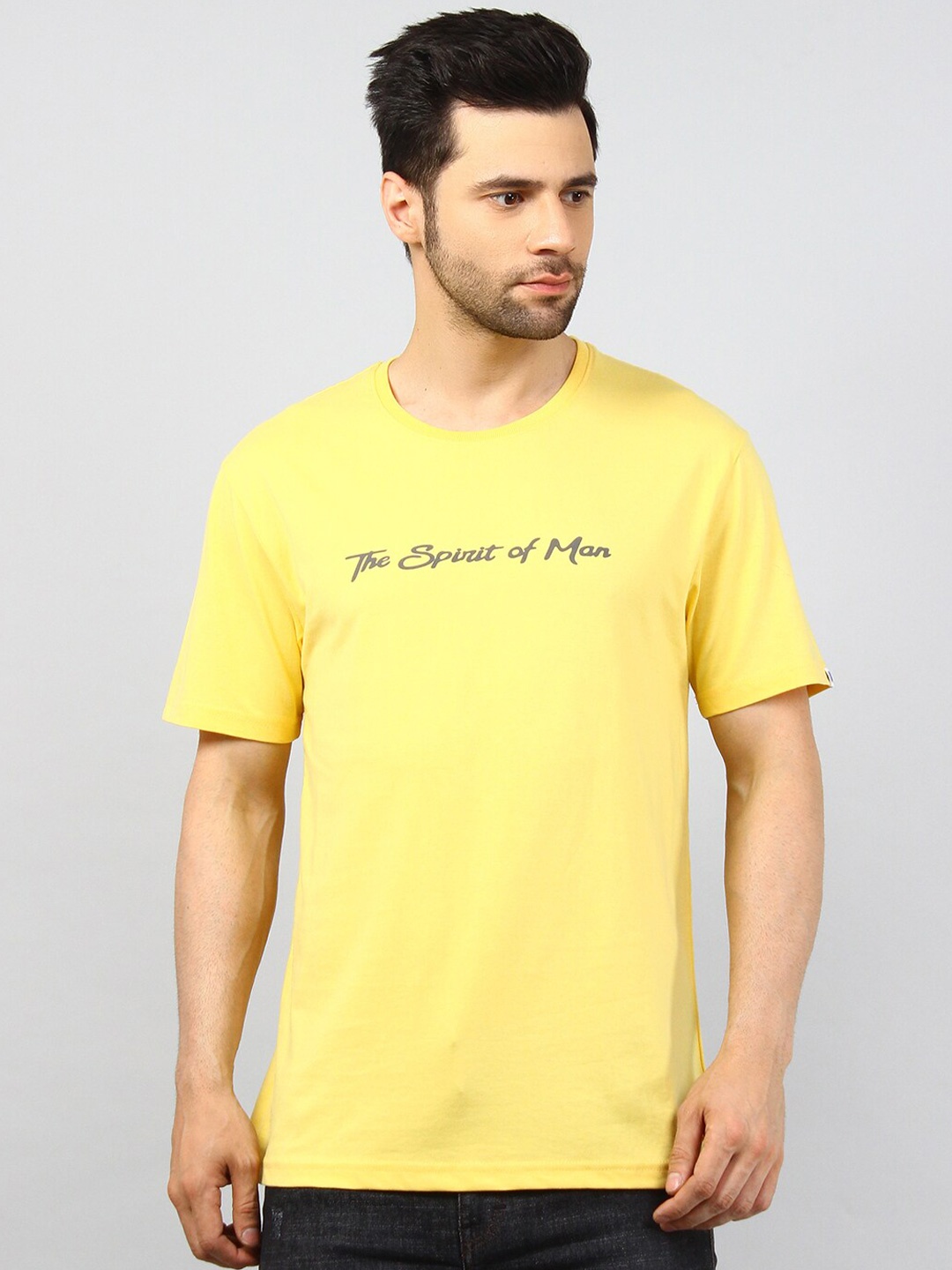 

TIM PARIS Typography Printed T-shirt, Yellow