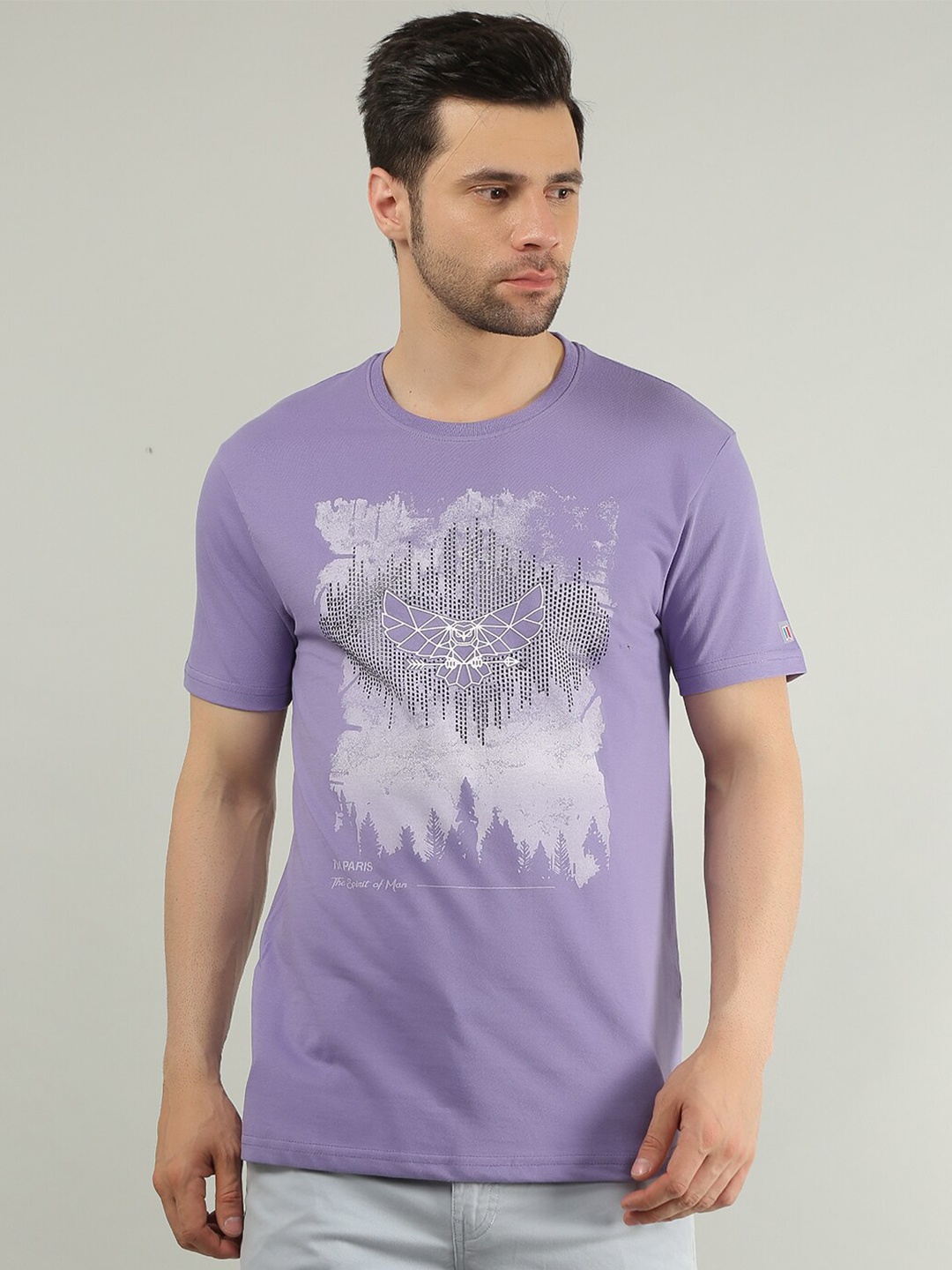 

TIM PARIS Men Typography Printed T-shirt, Purple