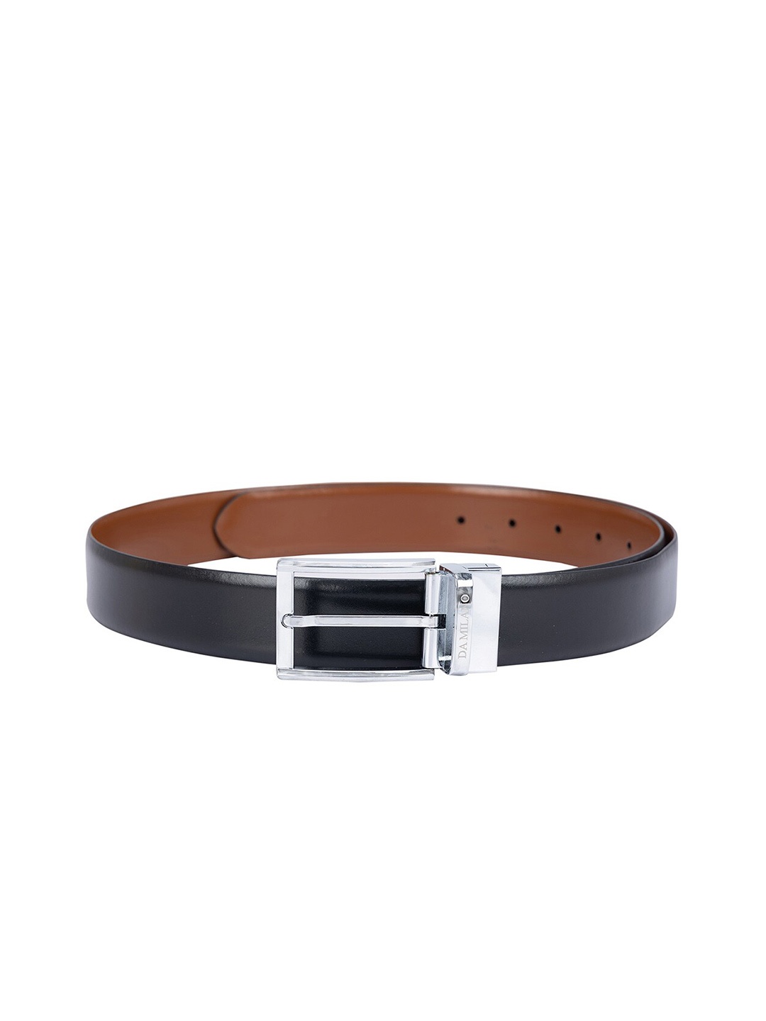 

Da Milano Women Textured Leather Reversible Belt, Black