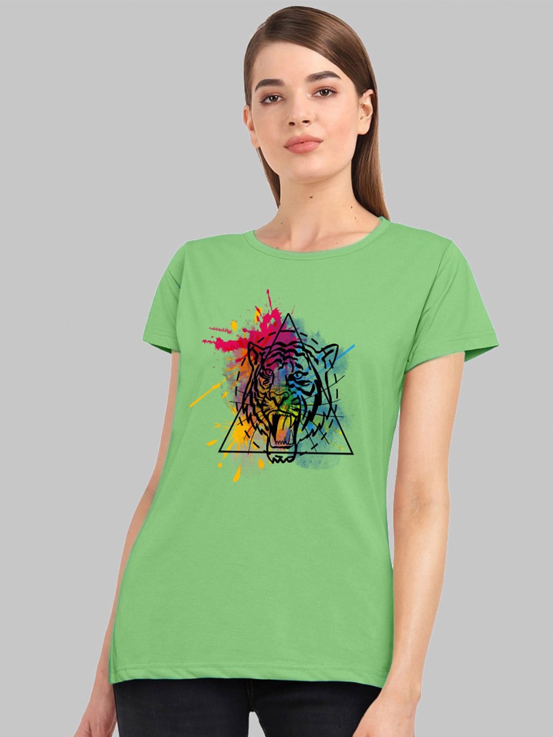

CHOZI Graphic Printed Bio Finish Cotton T-shirt, Green