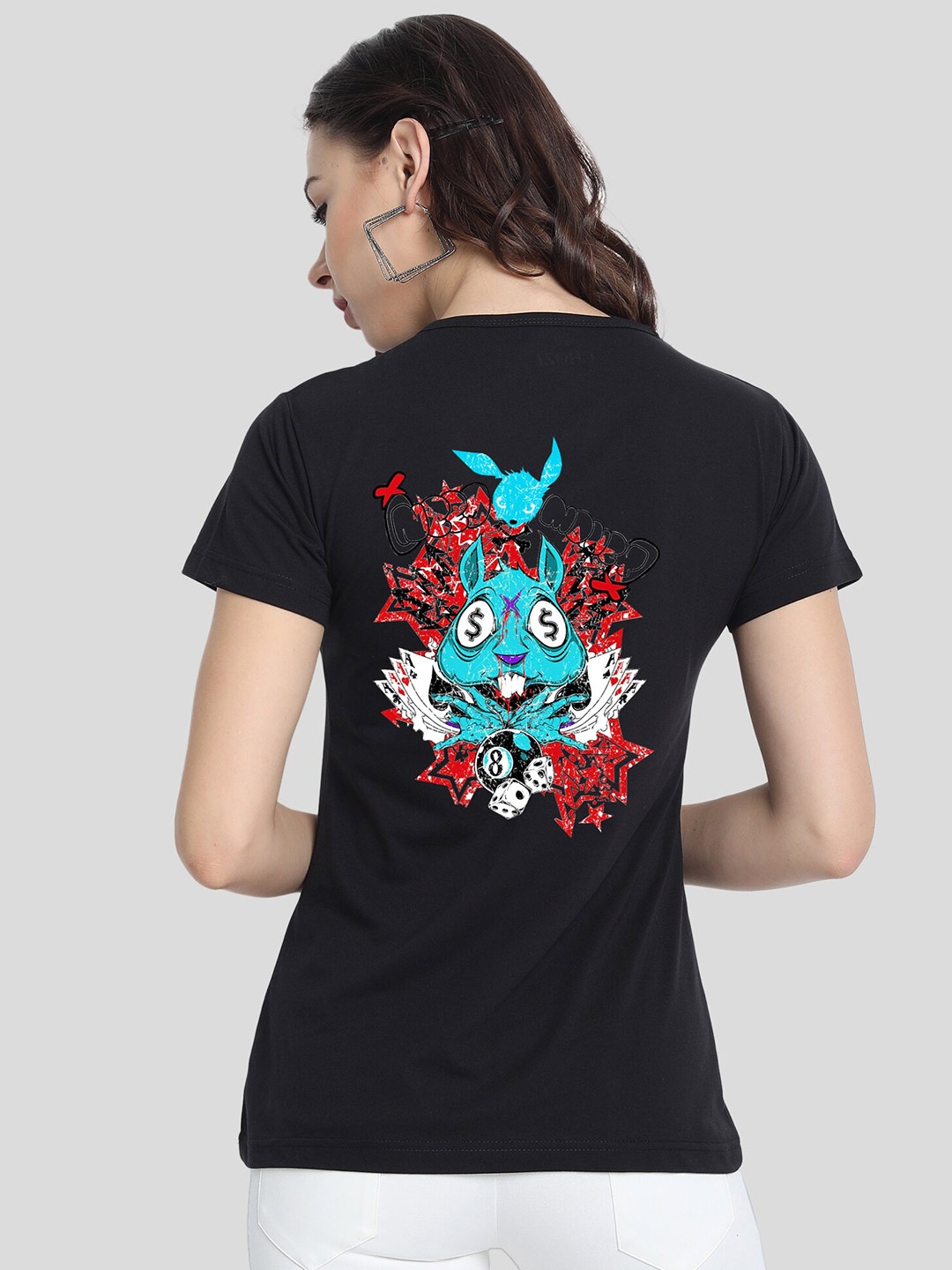 

CHOZI Graphic Printed Short Sleeves Bio Finish Cotton T-shirt, Black