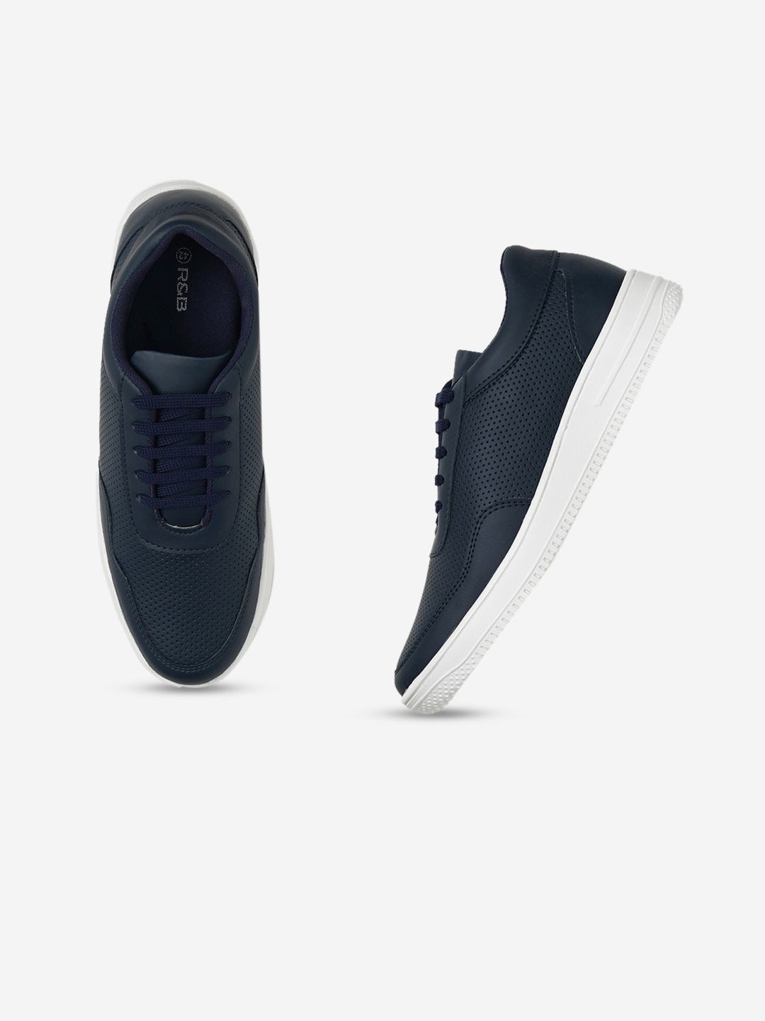 

R&B Men Casual Lace-Up Sneakers, Navy blue