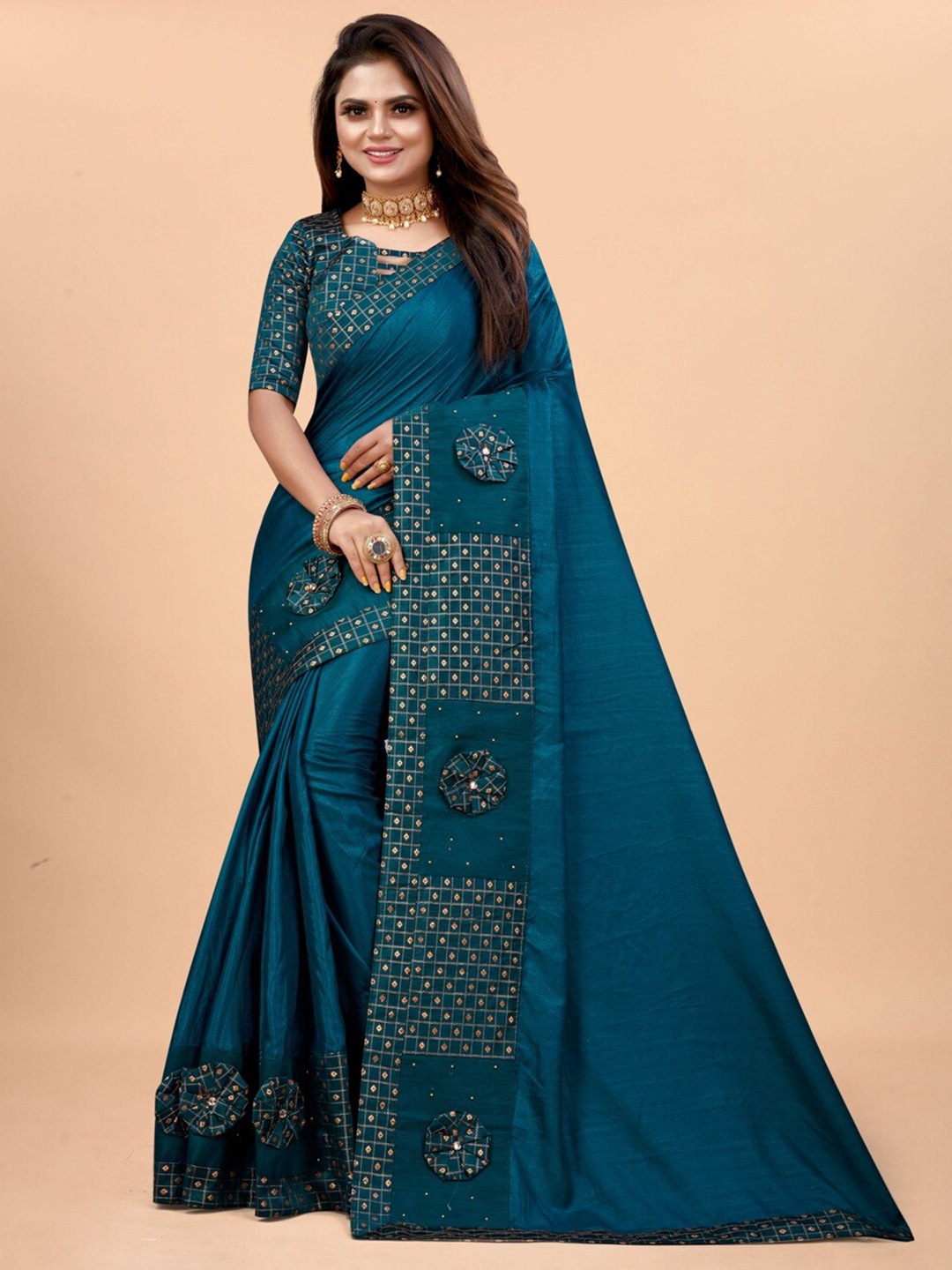 

AVANTIKA FASHION Zari Banarasi Saree, Turquoise blue