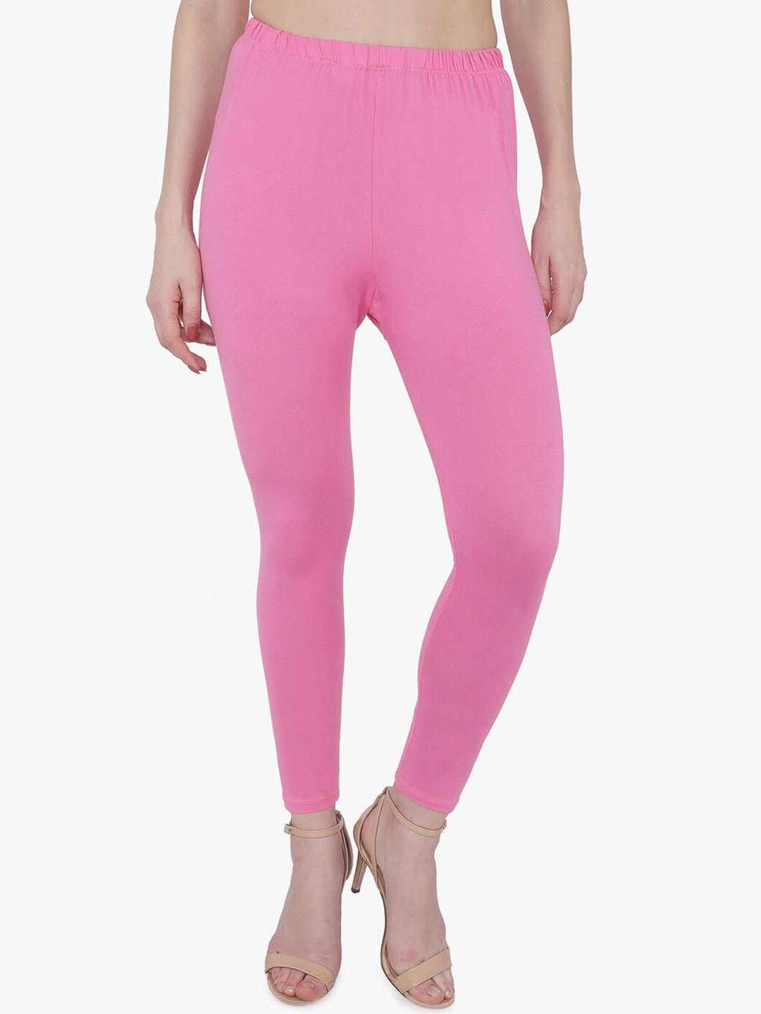 

TRASA Women Cotton Ankle-length Leggings, Rose
