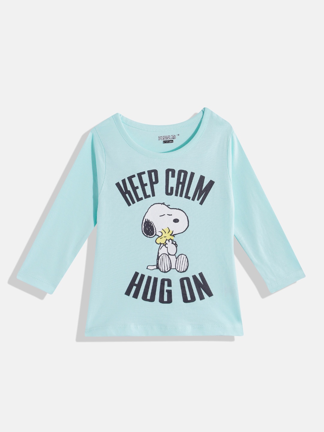 

Eteenz Infant Girls Typography & Snoopy Printed Cotton T-shirt, Blue
