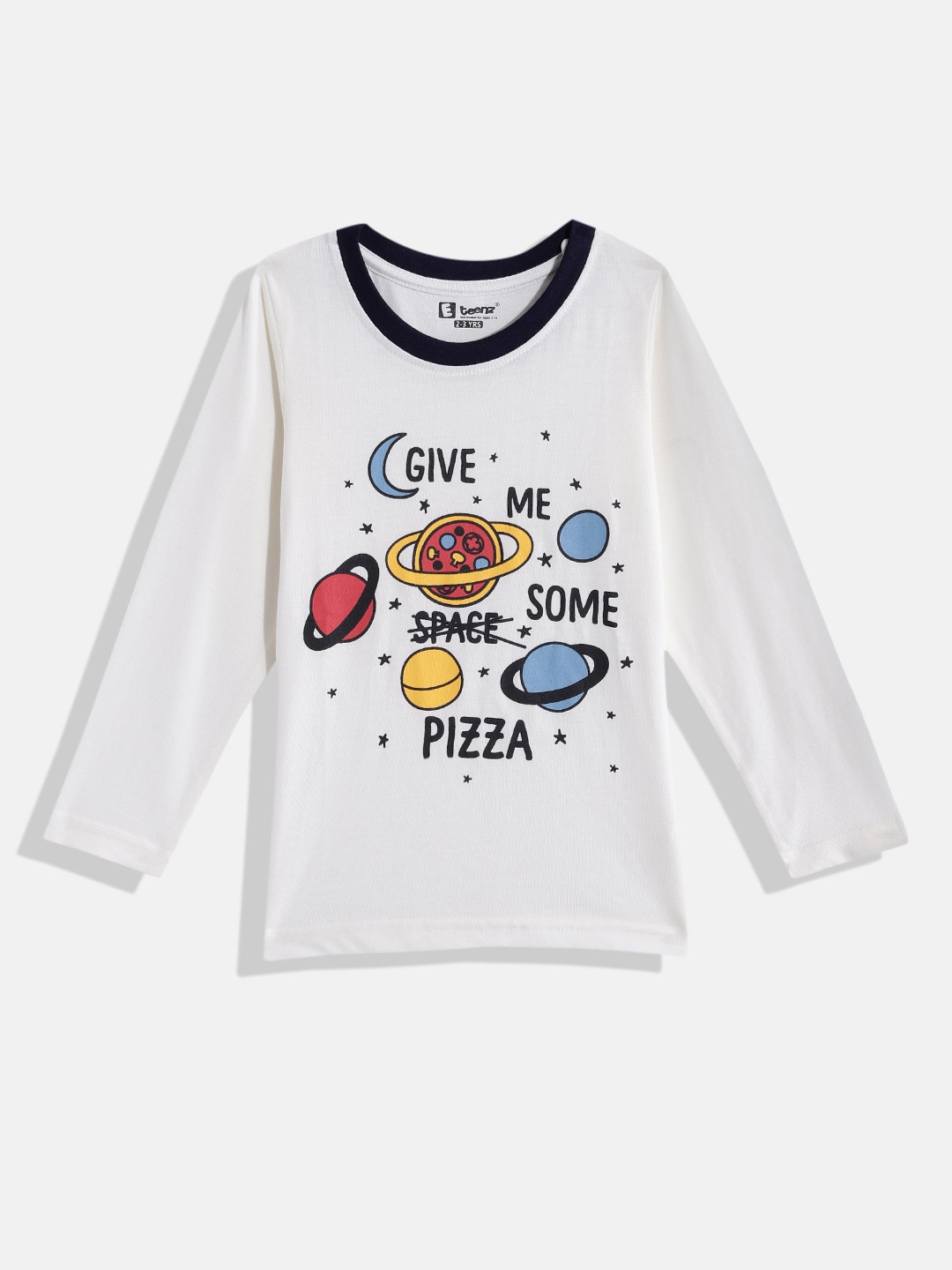 

Eteenz Boys Cotton Typography & Graphic Printed T-shirt, White