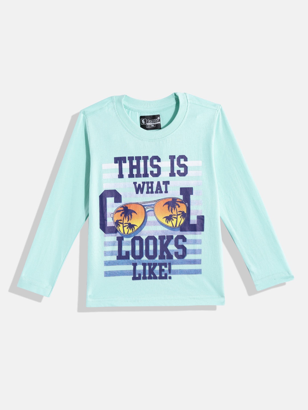 

Eteenz Boys Typography Printed Cotton T-shirt, Green