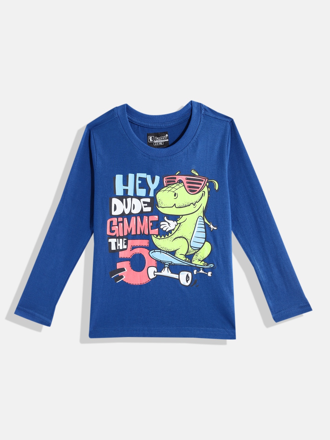 

Eteenz Boys Typography Printed Cotton T-shirt, Blue