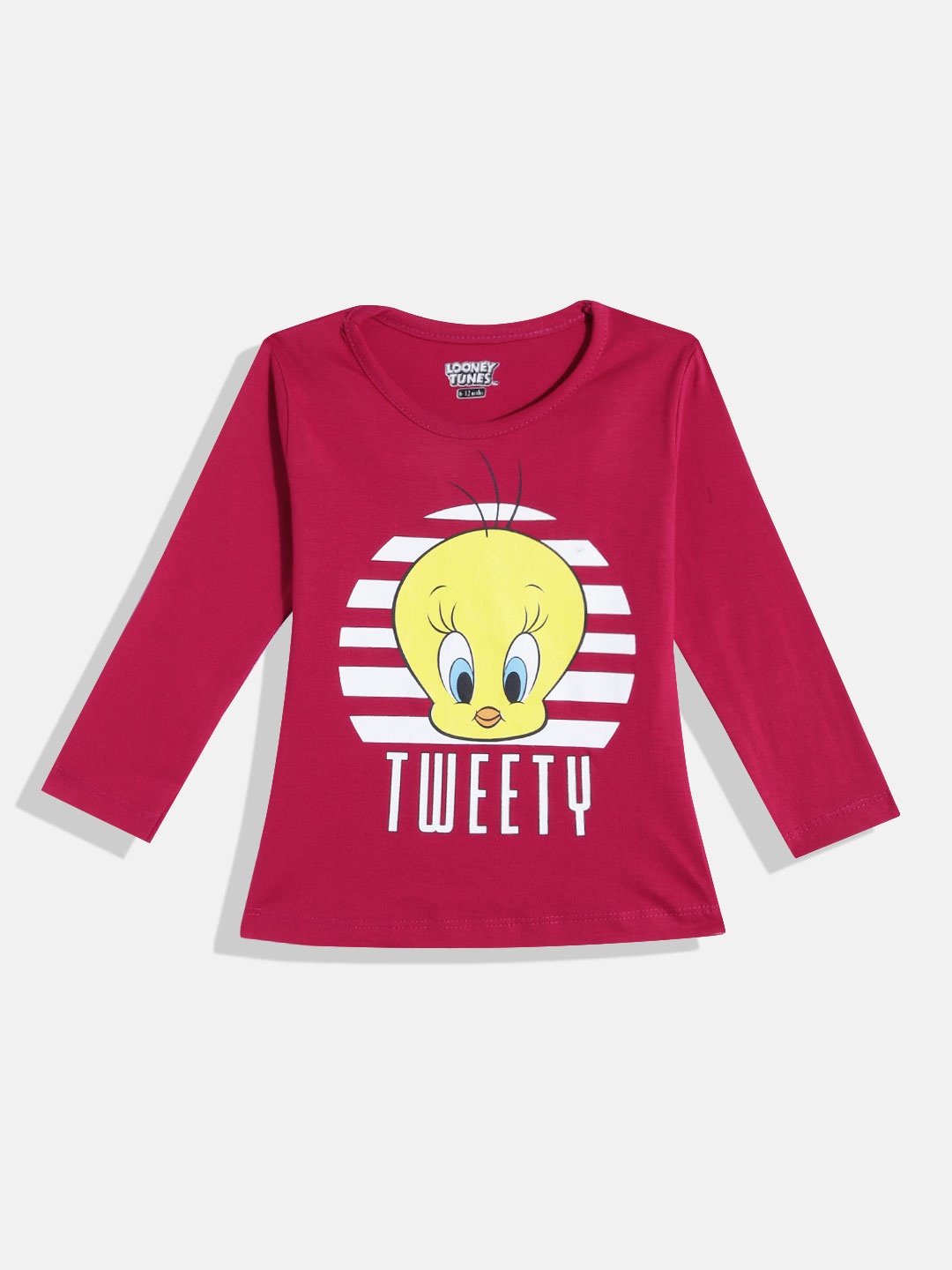 

Eteenz Girls Premium Cotton Tweety Printed T-shirt, Red