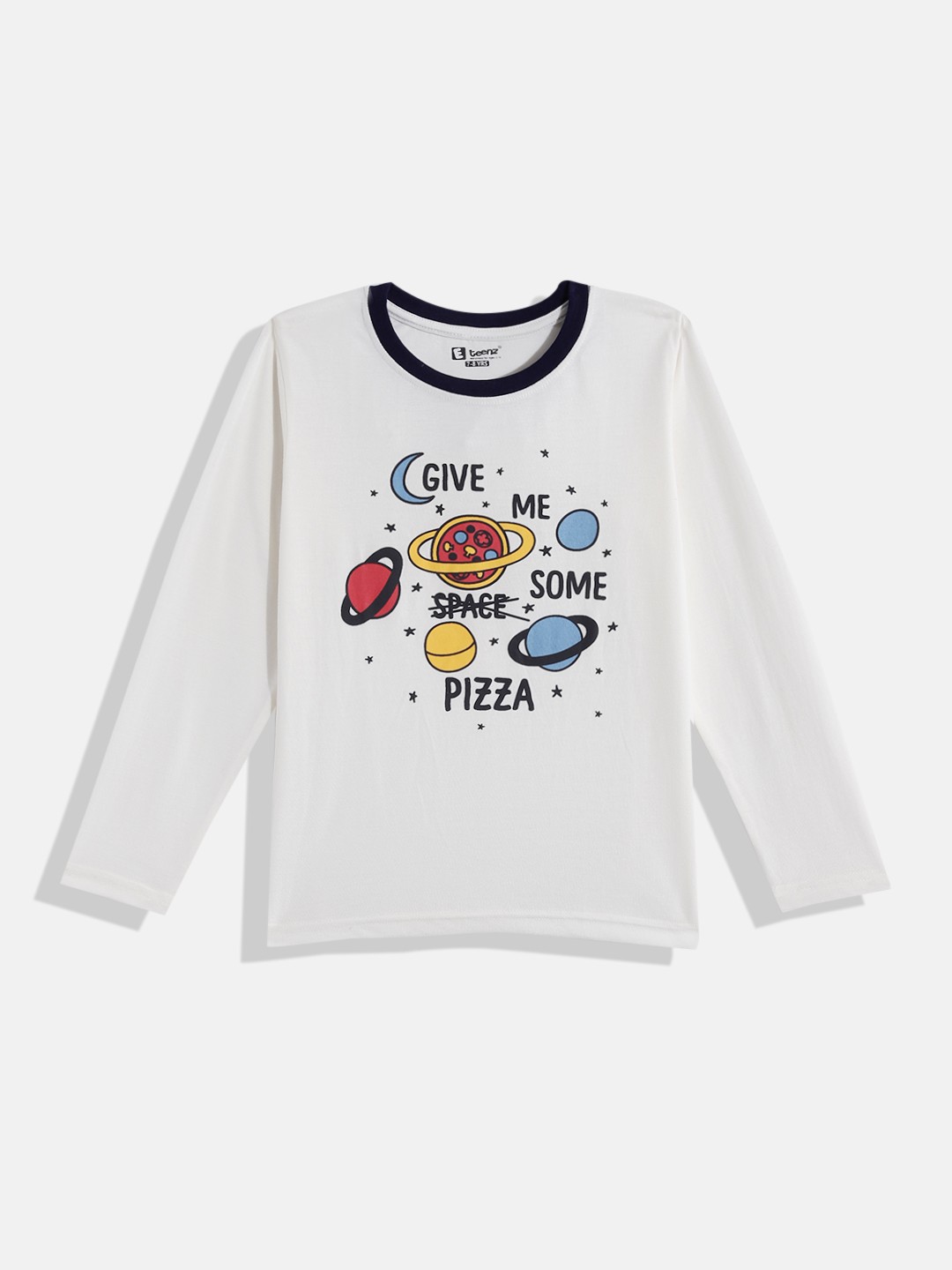 

Eteenz Boys Premium Cotton Printed T-shirt, White